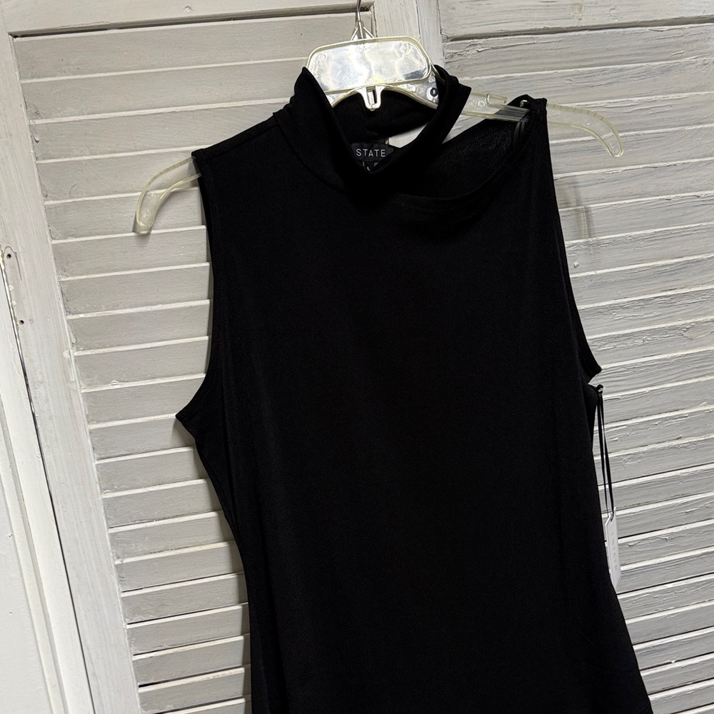 STATE Black High-Neck Sleeveless Top